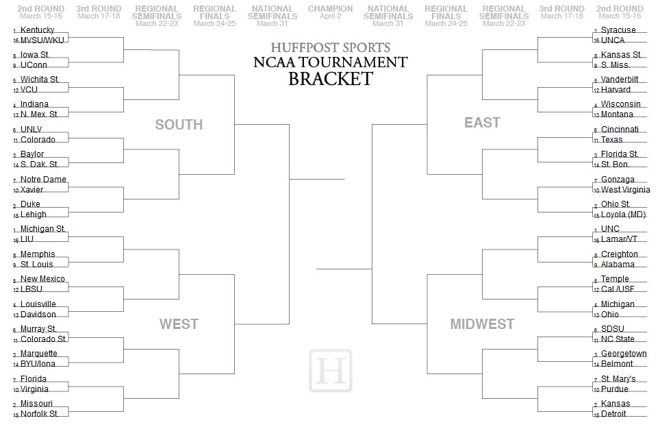 64 Team Bracket Printable